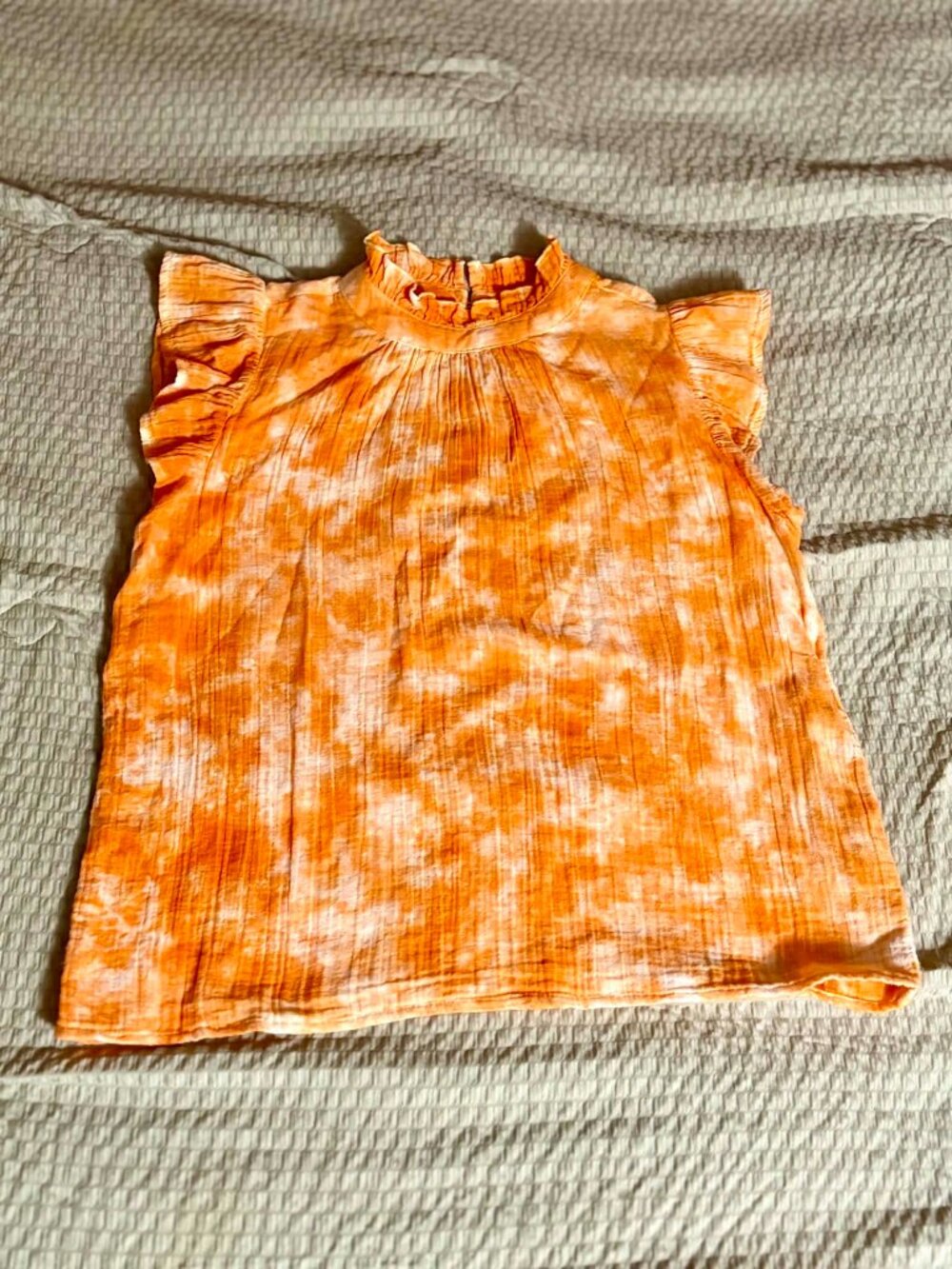 THML Orange Blouse Women’s M Boho Cotton Boutique Style